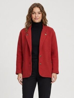 Vintage GEIGER Red Pure Wool Jacket Blazer Made in Austria Women's Size 38